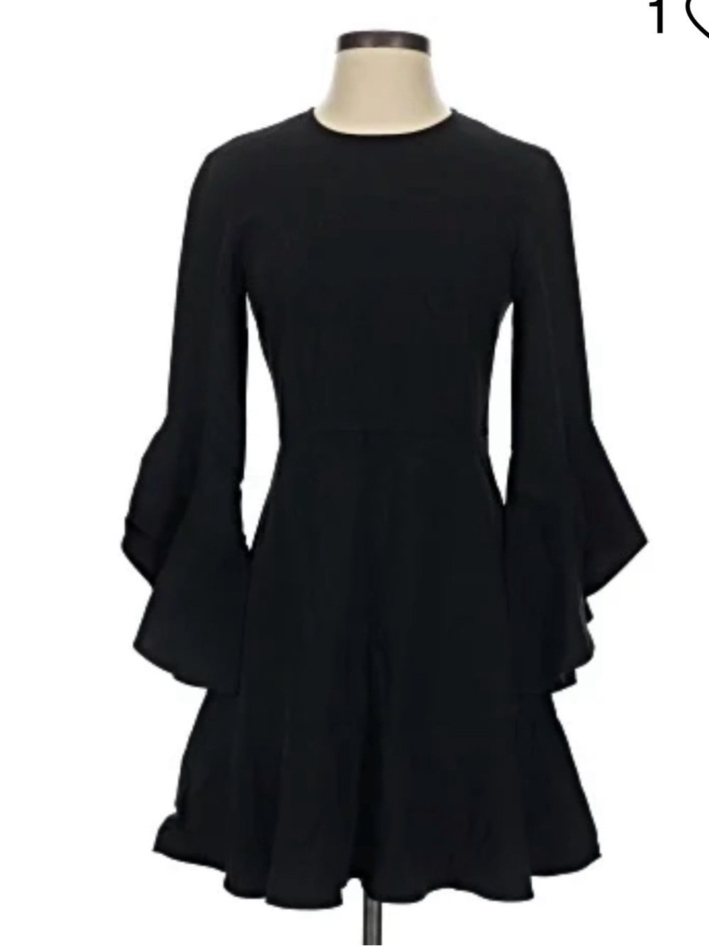 A.L.C. Black Bell-Sleeve Fit & Flare Dress